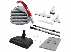 Electric attachment kit 110/24V with Exclusive Cyclovac hose and handle - Super Luxe brush 12 in. (30.5 cm) and Airstream powerhead - Hose 35 ft. (10.67 m)