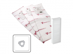 Heavy duty electrostatic filter bag - 3 notches - set of 3 with 1 carbon dust filter included - 5 gal. (22 l)